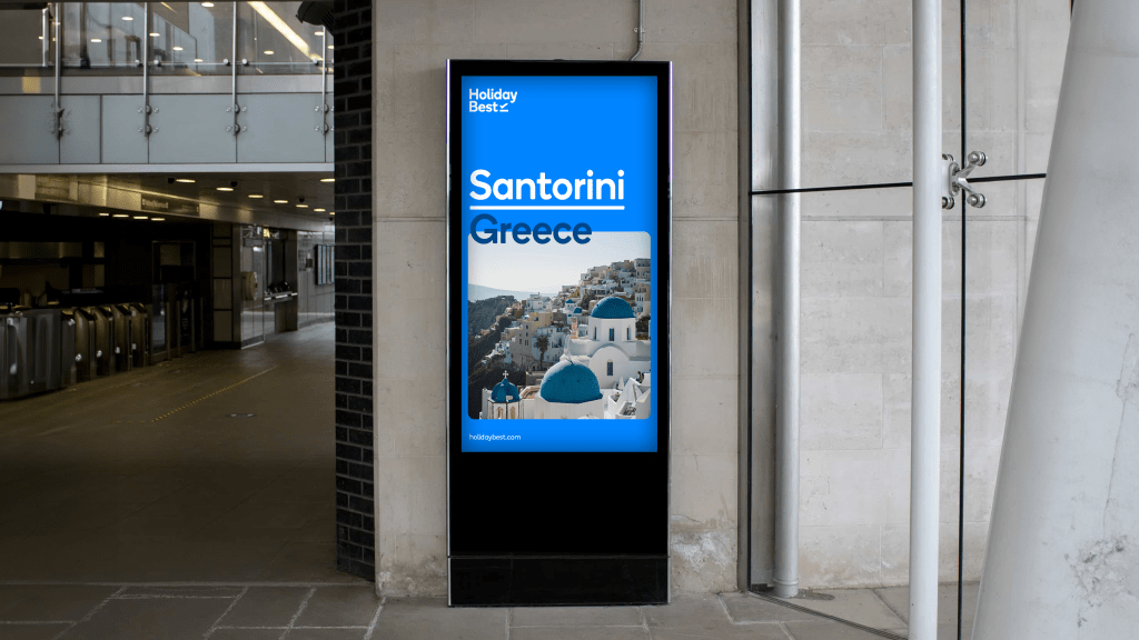 Holiday best visual identity sign in trainstation
