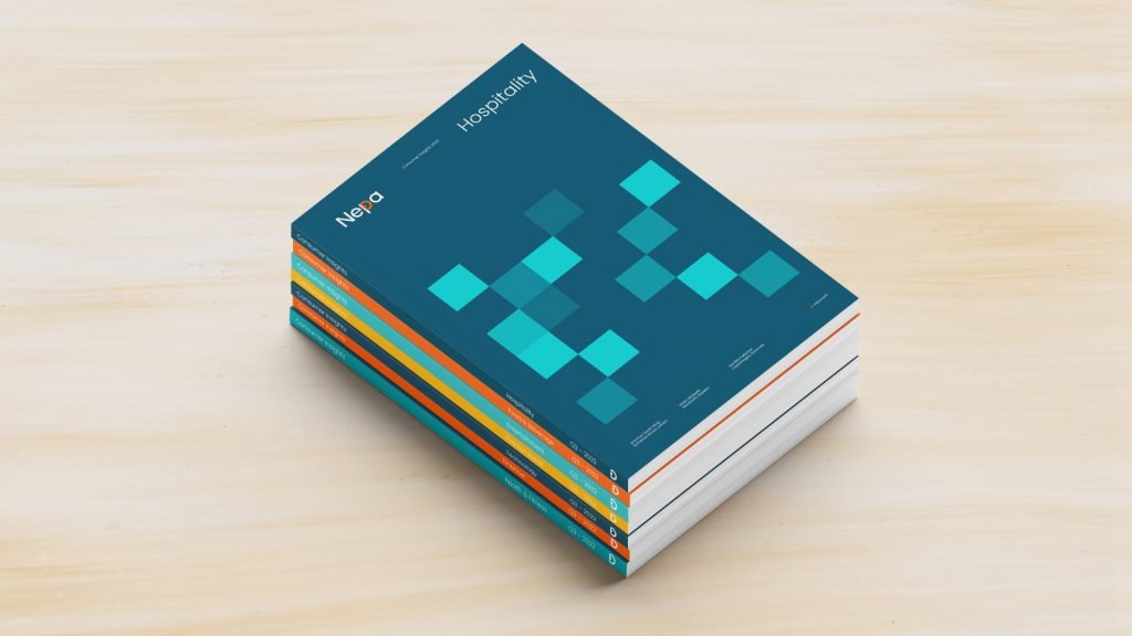 NEPA visual identity stack of books